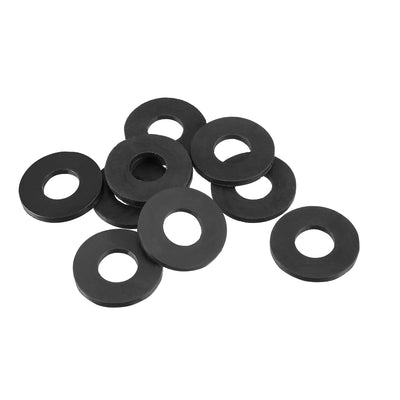 Harfington Rubber Round Flat Washer Assortment Size Flat Washers, Black Pack of 10