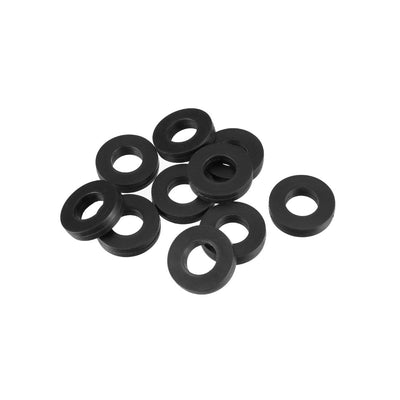 Harfington Rubber Round Flat Washer Assortment Size Flat Washers, Black Pack of 10