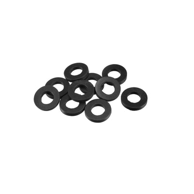 Harfington Rubber Round Flat Washer Assortment Size Flat Washers, Black Pack of 10