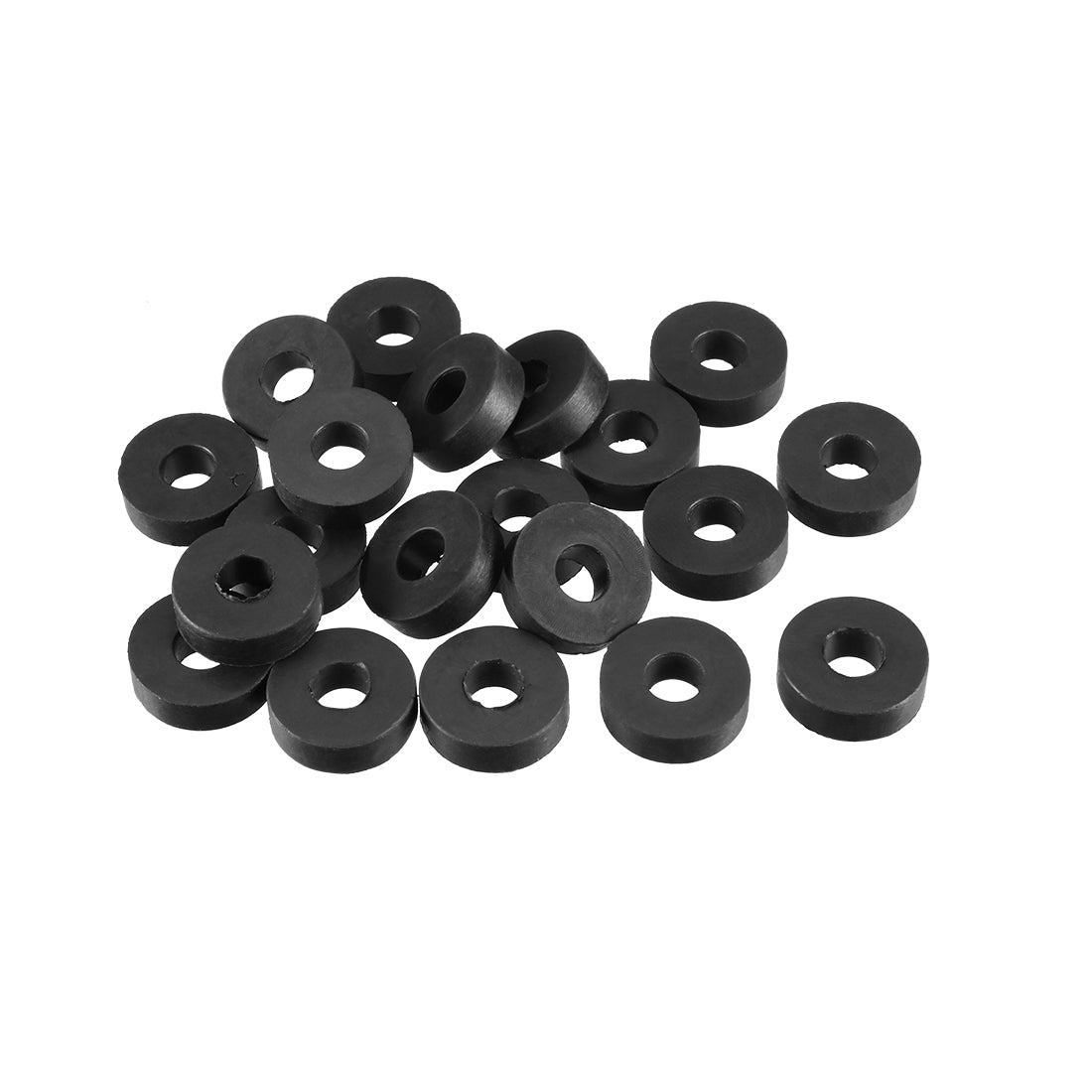 Harfington Rubber Round Flat Washer Assortment Size Flat Washers, Black Pack of 10