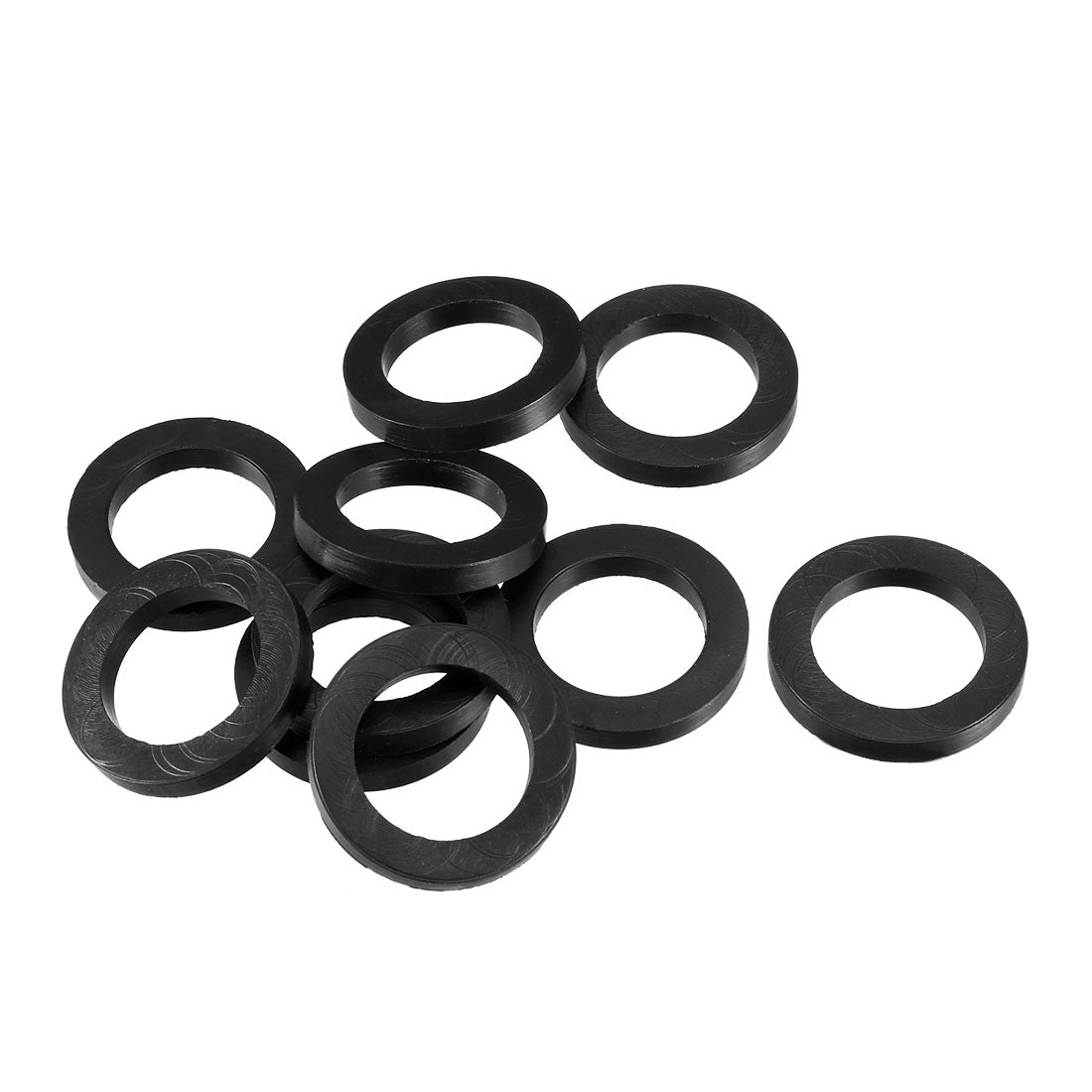 Harfington Rubber Round Flat Washer Assortment Size Flat Washers, Black Pack of 10