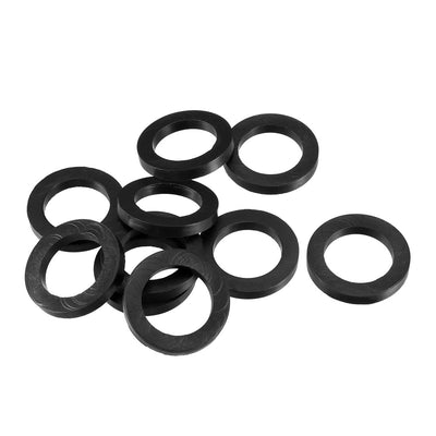 Harfington Rubber Round Flat Washer Assortment Size Flat Washers, Black Pack of 10