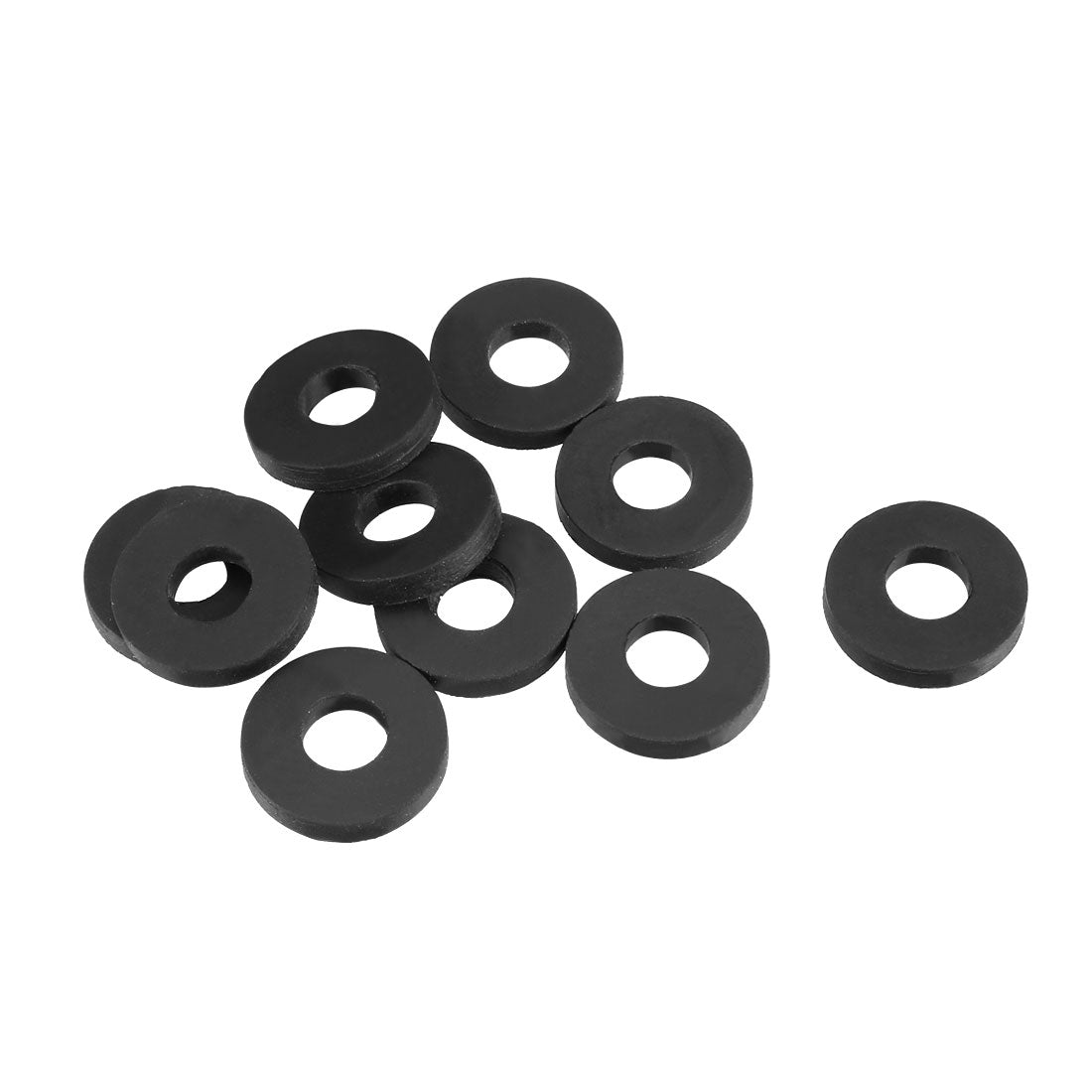 Harfington Rubber Round Flat Washer Assortment Size Flat Washers, Black Pack of 10