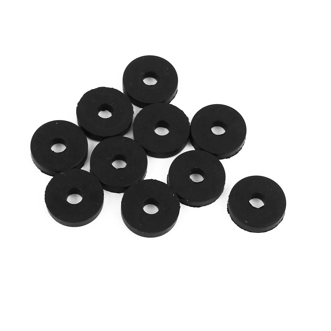 Harfington Rubber Round Flat Washer Assortment Size Flat Washers, Black Pack of 10