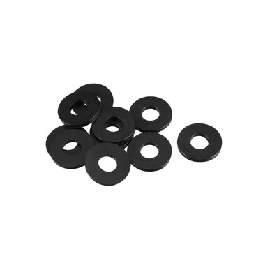 Harfington Rubber Round Flat Washer Assortment Size Flat Washers, Black Pack of 10
