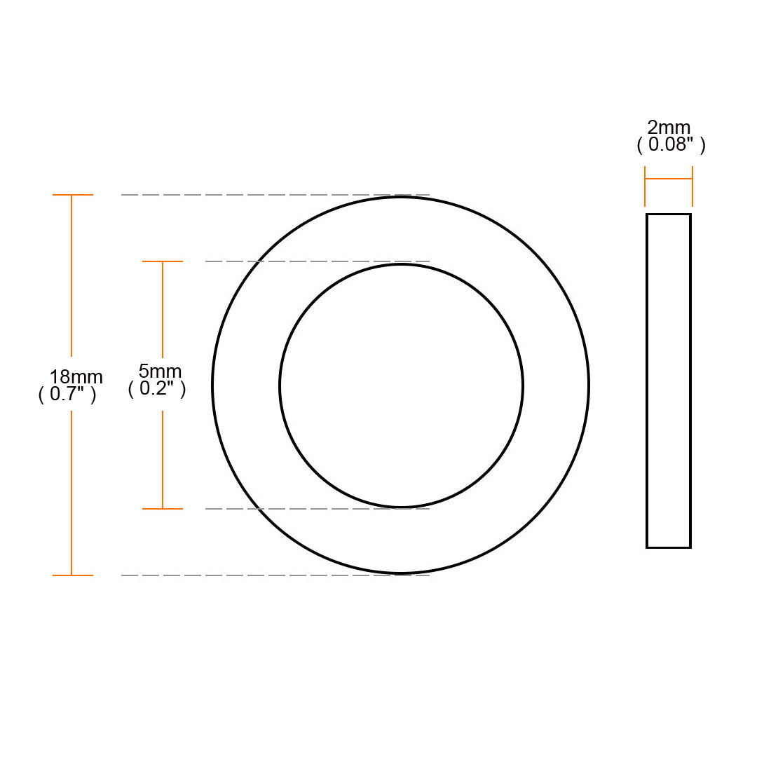 Harfington Rubber Round Flat Washer Assortment Size Flat Washers, Black Pack of 10