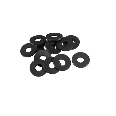 Harfington Rubber Round Flat Washer Assortment Size Flat Washers, Black Pack of 10