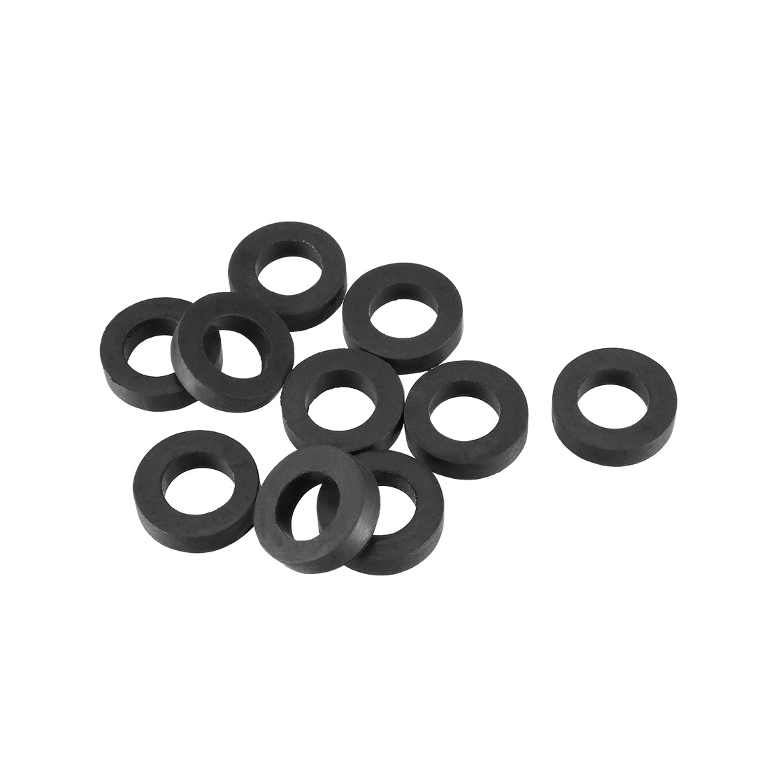 Harfington Rubber Round Flat Washer Assortment Size Flat Washers, Black Pack of 10