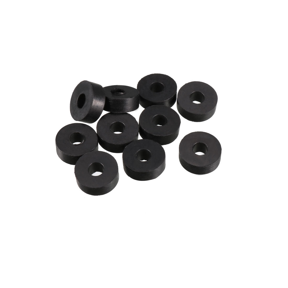 Harfington Rubber Round Flat Washer Assortment Size Flat Washers, Black Pack of 10