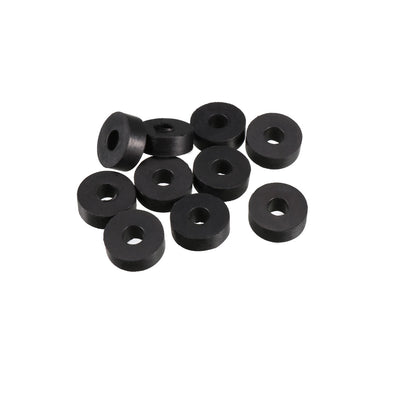 Harfington Rubber Round Flat Washer Assortment Size Flat Washers, Black Pack of 10
