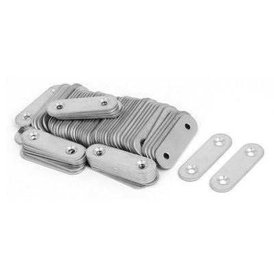 Harfington 50mm x 15mm Stainless Steel Flat Bracket Straight Mending Repair Plates 100PCS