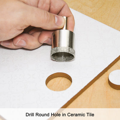 Harfington 115mm Dia Diamond Particles Coating Tip Hole Saw Drill Bit for Glass