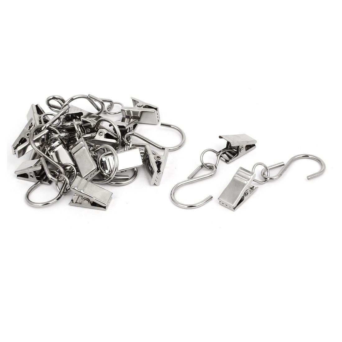 Harfington 13mm Width 60mm Length S Shaped Hanging Hook Drapes Curtain Clips Clamps 16 Sets