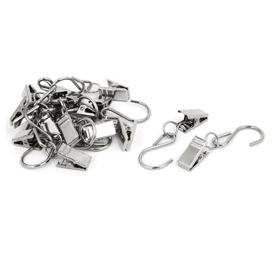 Harfington 13mm Width 60mm Length S Shaped Hanging Hook Drapes Curtain Clips Clamps 16 Sets