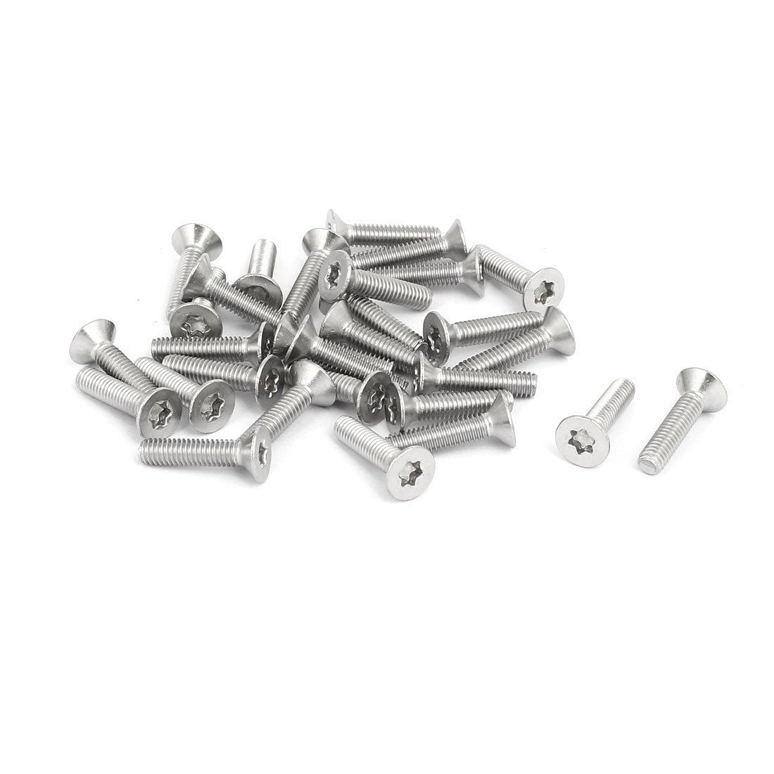 Harfington M4x18mm 304 Stainless Steel Flat Head Torx Machine Screws Fastener 30pcs