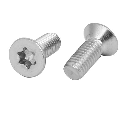 Harfington M6x16mm 304 Stainless Steel Flat Countersunk Head Torx Screws Silver Tone 30pcs
