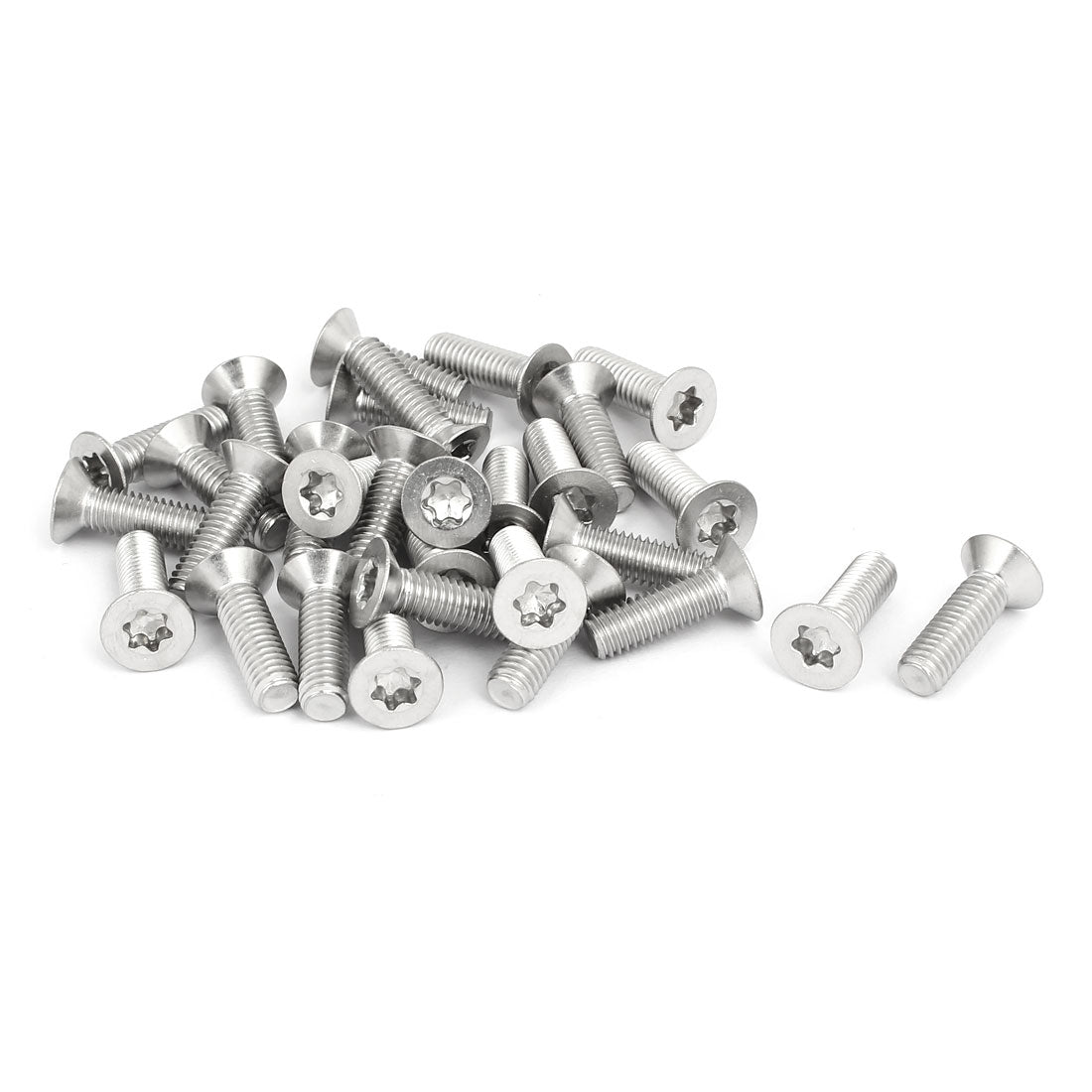 Harfington M6x20mm 304 Stainless Steel Flat Head Torx Machine Screws Fastener 30pcs