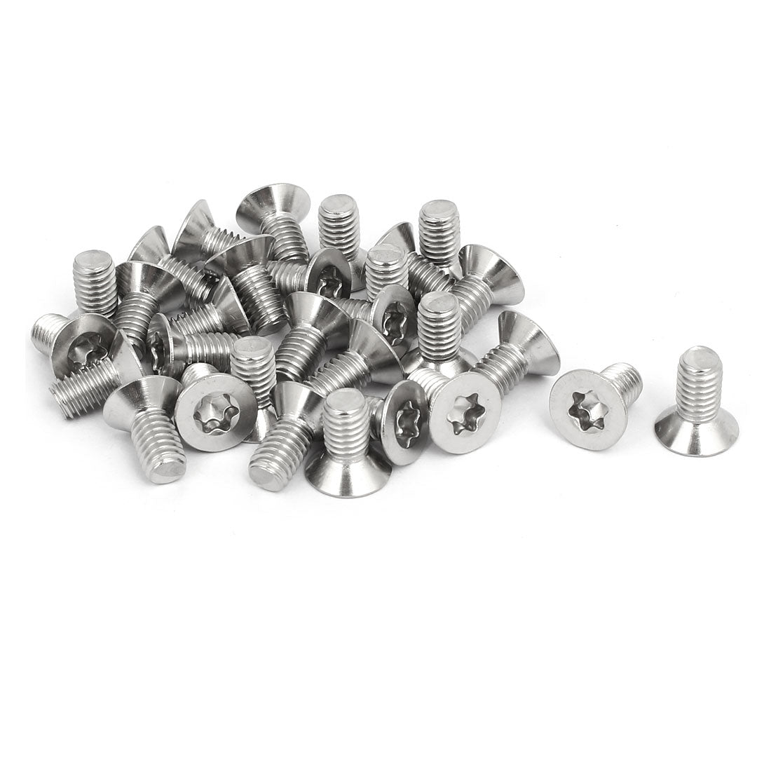 Harfington M6x12mm 304 Stainless Steel Flat Head Torx Machine Screws Fastener 30pcs