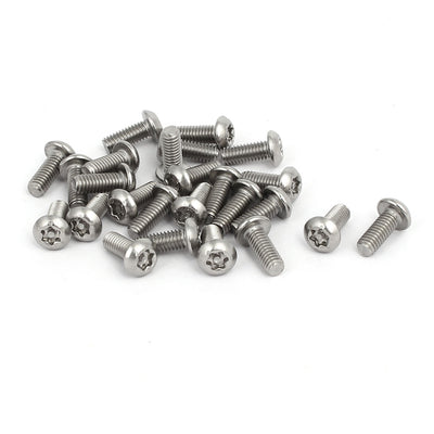 Harfington M4 x 10mm 304 Stainless Steel Torx Security Pan Head Screws Fasteners 25PCS