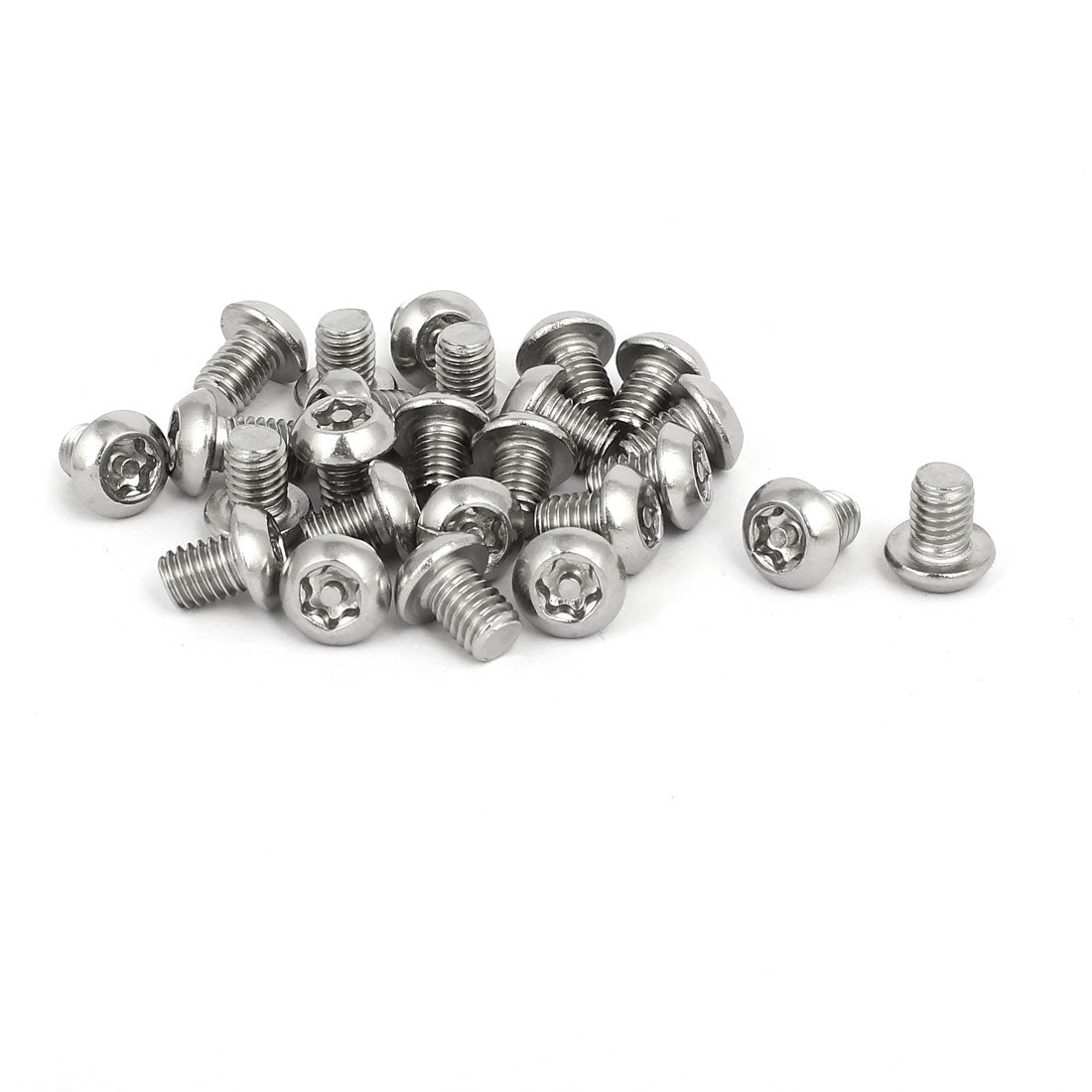 Harfington M6 x 8mm 304 Stainless Steel Torx Security Pan Head Machine Screws 25PCS