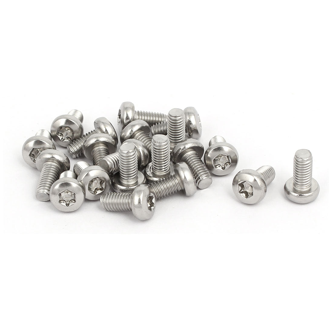 Harfington M5x10mm 304 Stainless Steel Button Head T25 Torx Screws Bolts Silver Tone 20pcs