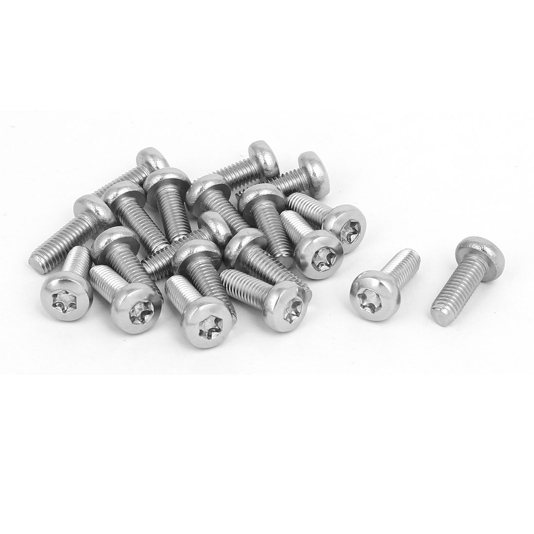 Harfington M5x14mm 304 Stainless Steel Button Head T25 Torx Screws Bolts Silver Tone 20pcs