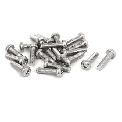 Harfington M5 x 20mm 304 Stainless Steel Torx Security Pan Head Machine Screws 20PCS