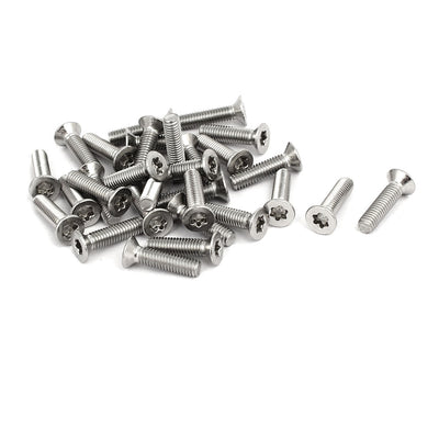 Harfington M3 x 12mm 304 Stainless Steel Torx Countersunk Head Machine Screws 30PCS