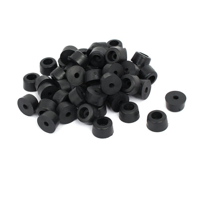Harfington 17mmx10mm Plastics Conical Non-Slip Cover Tip Furniture Floor Pads Black 50pcs