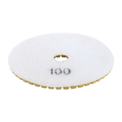 Harfington 4" marble Wet Polishing Pad Grit 100 10pcs for Granite Concrete Marble with a Rubber Backer Pad