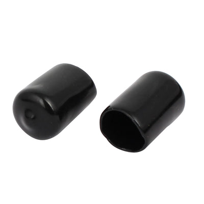 Harfington 13mm Inner Dia Rubber Hose End Cap Screw Thread Protector Cover Black 100pcs