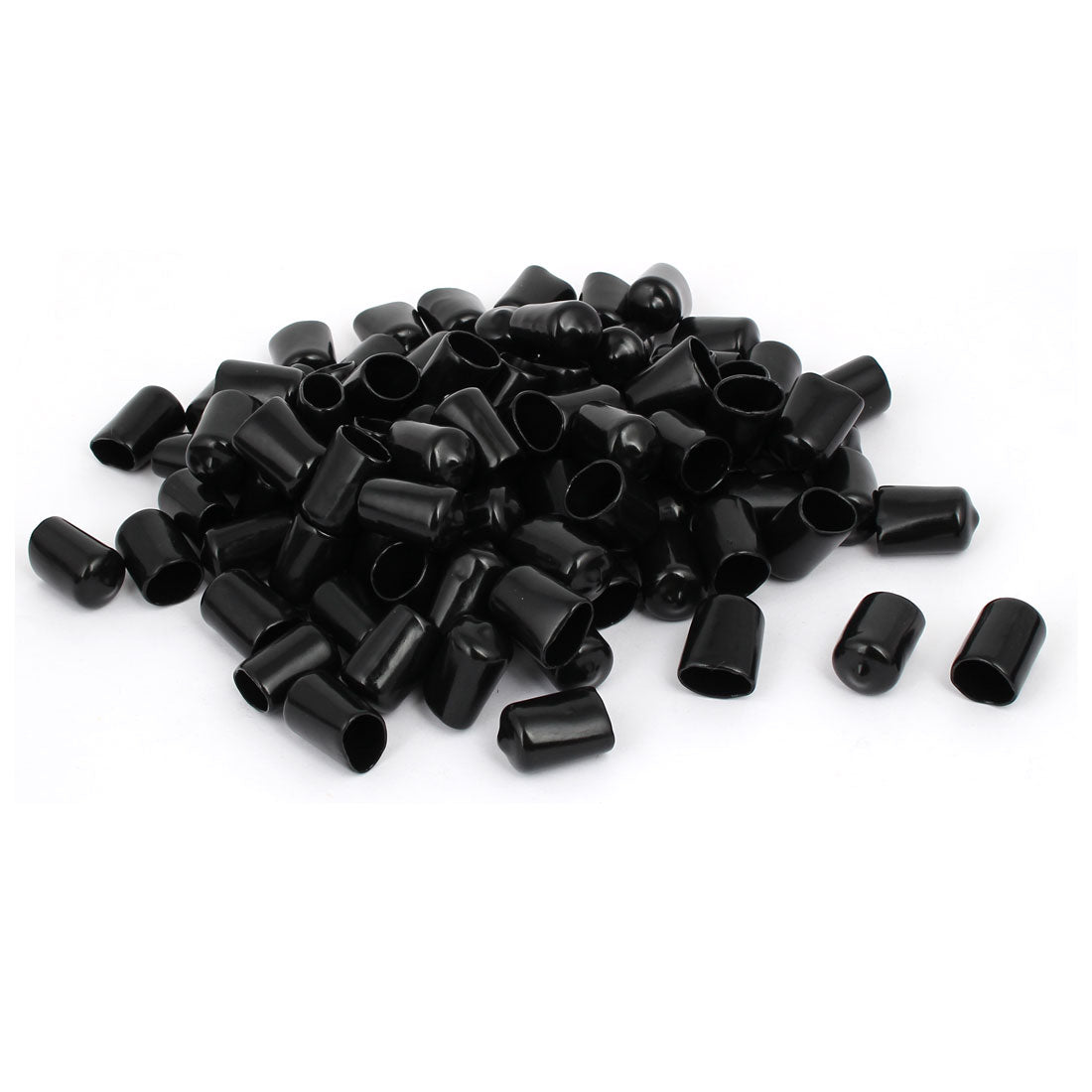 Harfington 13mm Inner Dia Rubber Hose End Cap Screw Thread Protector Cover Black 100pcs