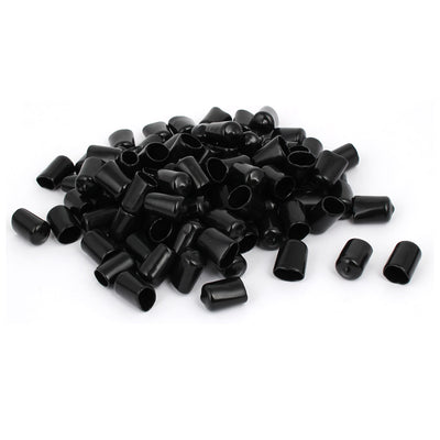 Harfington 13mm Inner Dia Rubber Hose End Cap Screw Thread Protector Cover Black 100pcs