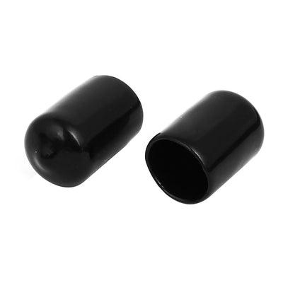 Harfington 14mm Inner Dia Rubber Hose End Cap Screw Thread Protector Cover Black 100pcs