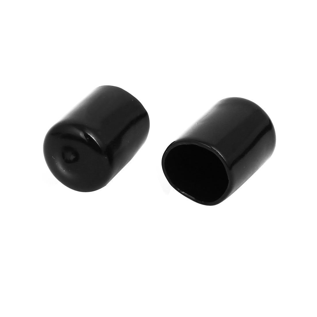 Harfington 15mm Inner Dia Rubber Hose End Cap Screw Thread Protector Cover Black 100pcs