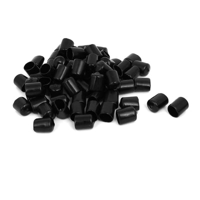Harfington 16mm Inner Dia Rubber Hose End Cap Screw Thread Protector Cover Black 100pcs