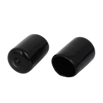 Harfington 17mm Inner Dia Rubber Hose End Cap Screw Thread Protector Cover Black 50pcs