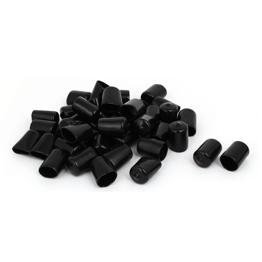 Harfington 17mm Inner Dia Rubber Hose End Cap Screw Thread Protector Cover Black 50pcs