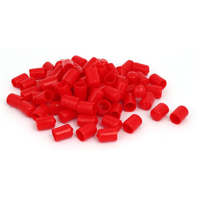 Harfington 14mm Inner Dia Rubber Insulated End Cap Screw Thread Protector Cover Red 100pcs