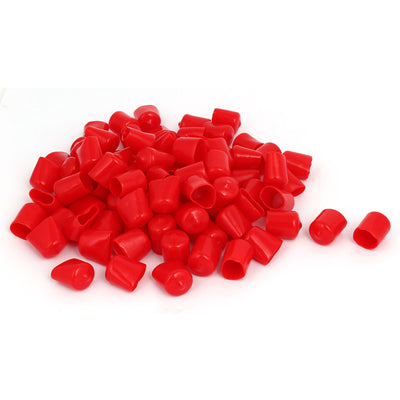 Harfington 16mm Inner Dia Rubber Insulated End Cap Screw Thread Protector Cover Red 100pcs