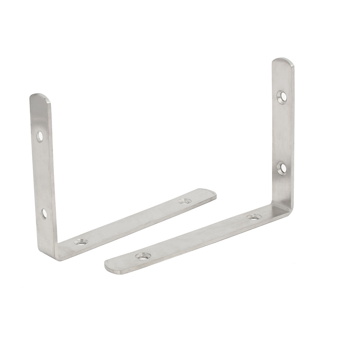 Harfington 150mmx110mmx3mm Stainless Steel L Shaped Angle Brackets Shelf Supports 4pcs