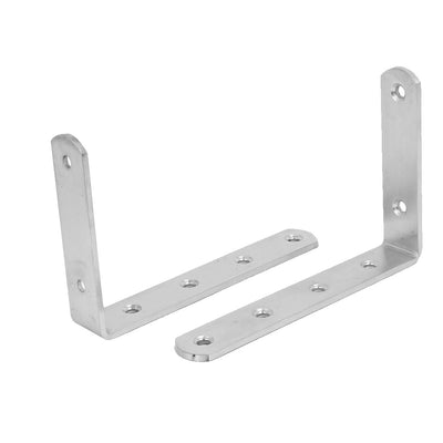 Harfington 150mm Long Stainless Steel 90 Degree L Shaped Angle Bracket Brace Support 4pcs