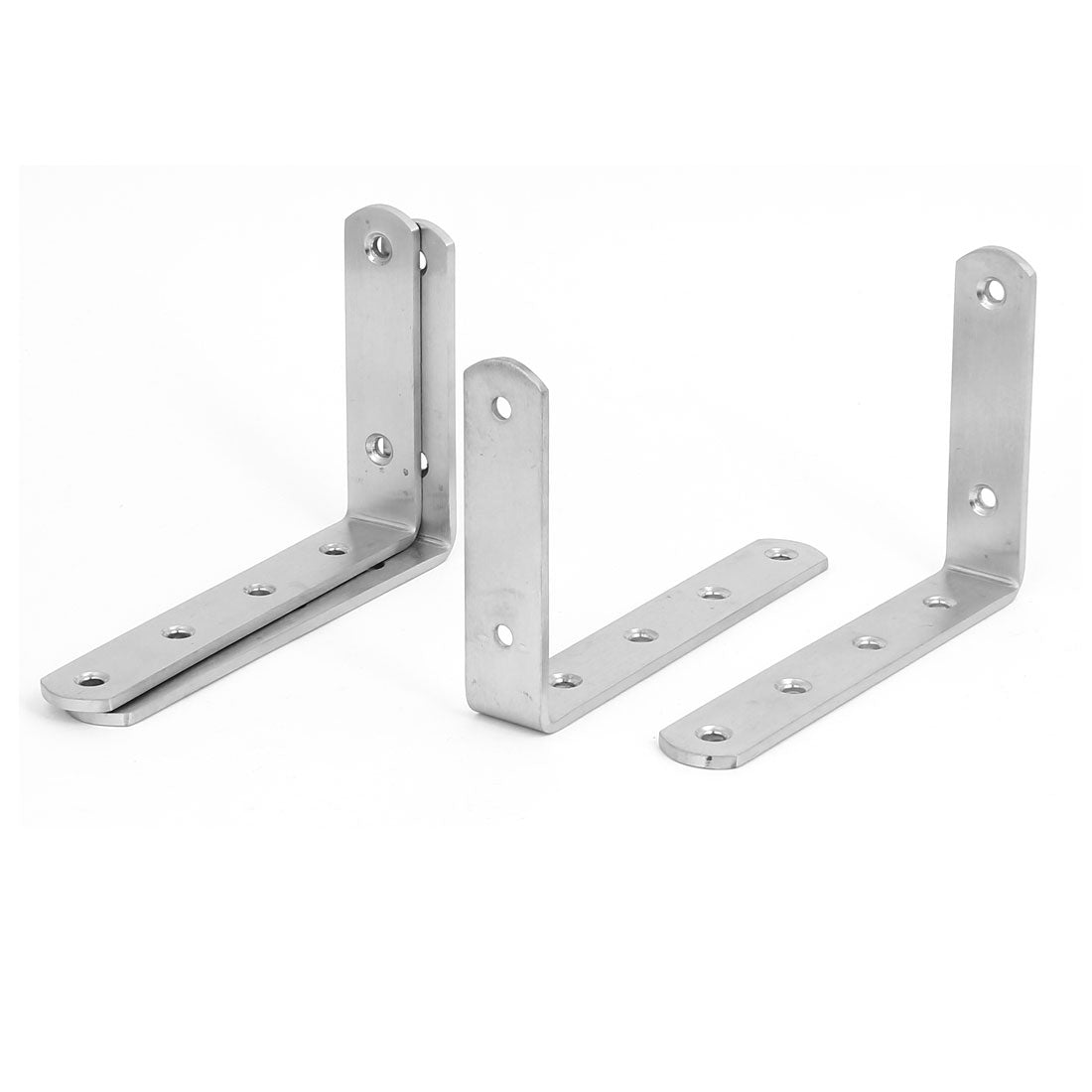 Harfington 150mm Long Stainless Steel 90 Degree L Shaped Angle Bracket Brace Support 4pcs