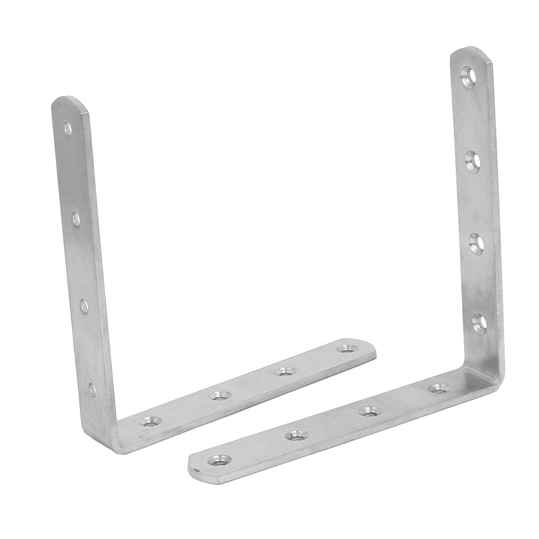 Harfington 150mmx150mmx4mm Stainless Steel L Shaped Angle Brackets Shelf Supports 2pcs