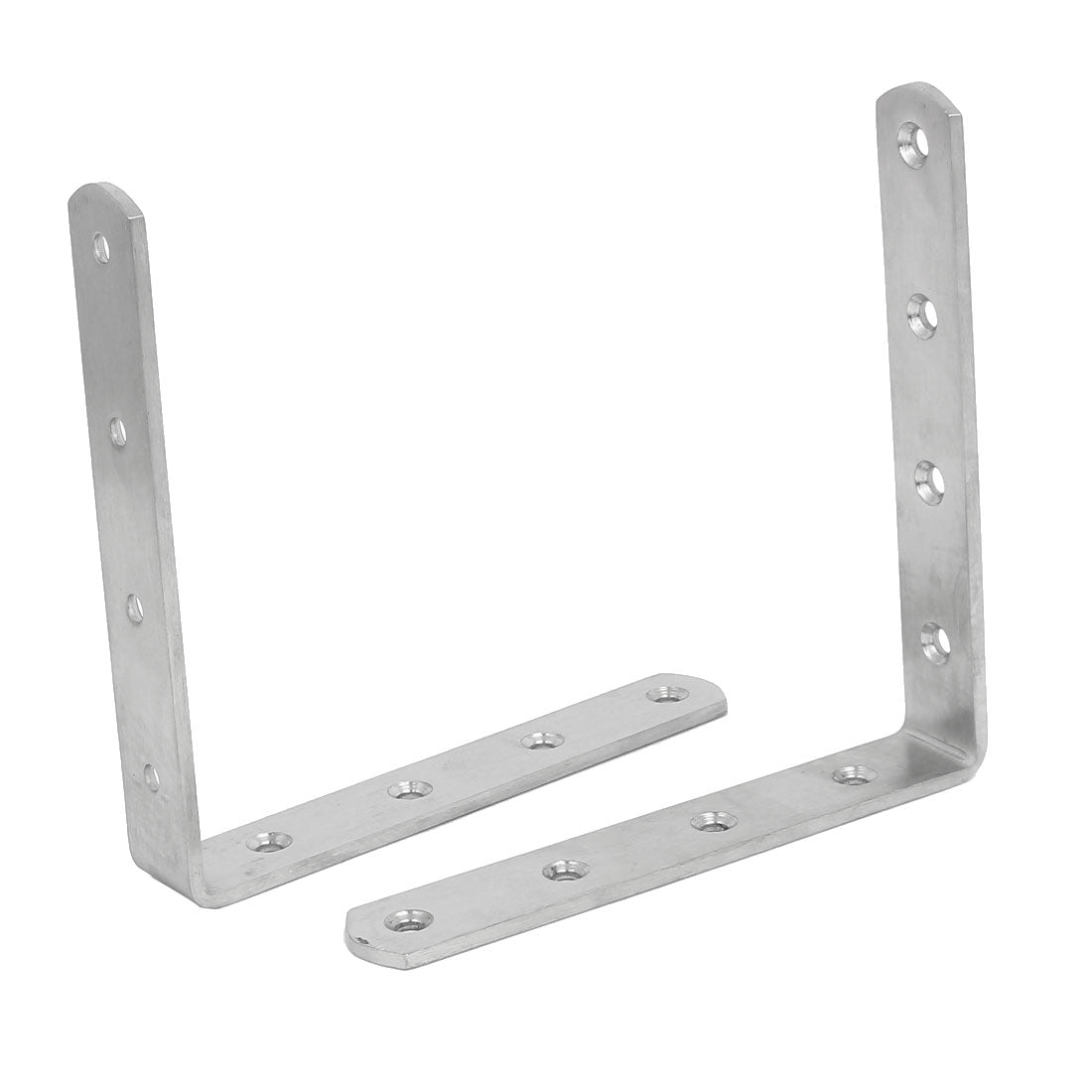 Harfington 150mmx150mmx4mm Stainless Steel L Shaped Angle Brackets Shelf Supports 2pcs