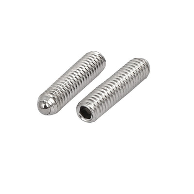 Harfington M4x16mm 304 Stainless Steel Spring Hex Socket Ball Point Grub Set Screws 10pcs