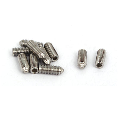 Harfington M5x12mm 304 Stainless Steel Spring Hex Socket Ball Point Grub Set Screws 10pcs
