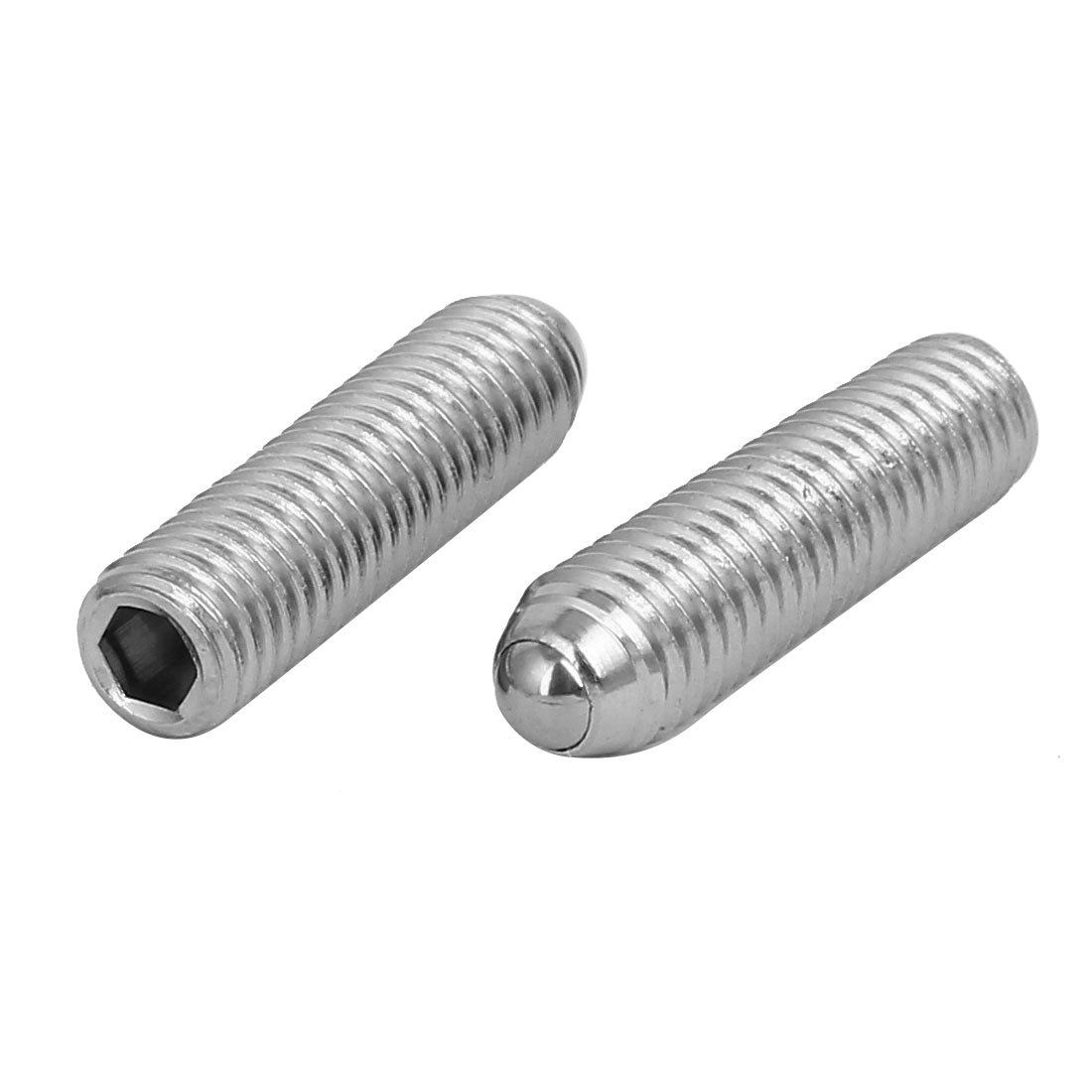 Harfington M8x30mm 304 Stainless Steel Spring Hex Socket Ball Point Grub Set Screws 10pcs