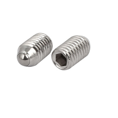 Harfington M10x16mm 304 Stainless Steel Spring Hex Socket Ball Point Grub Set Screws 4pcs