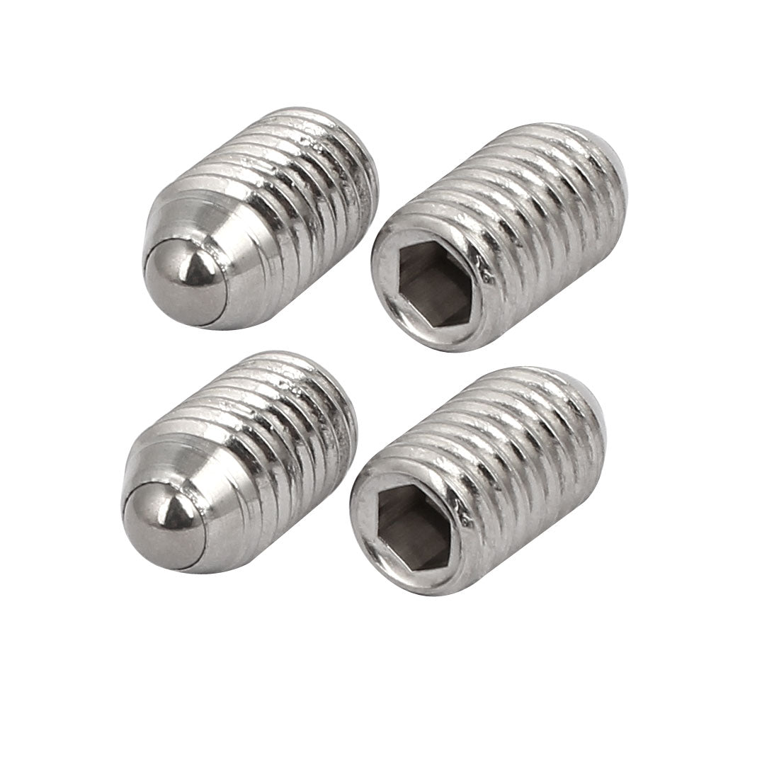 Harfington M10x16mm 304 Stainless Steel Spring Hex Socket Ball Point Grub Set Screws 4pcs